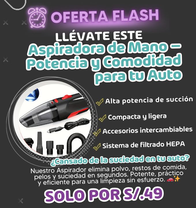 Aspiradora de Mano para Autos – Limpieza sin Esfuerzo