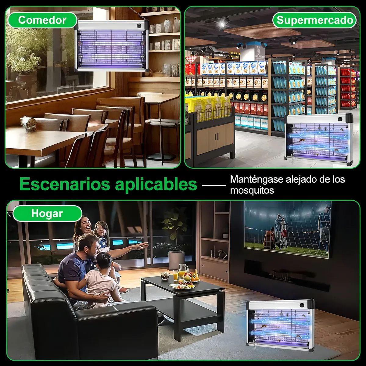 Lámpara Mata Moscas Eléctrica 20W de Alto Voltaje