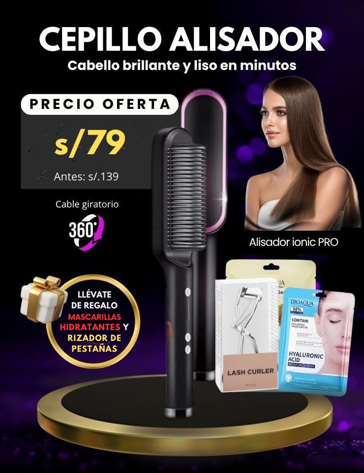 PEINE ALISADOR PRO - CABELLO LISO Y BRILLANTE EN MINUTOS