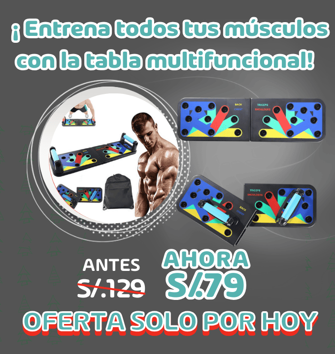 Tabla de Empuje 9 en 1 para Entrenamiento en Casa – Tonifica Pecho, Brazos, Abdomen y Más