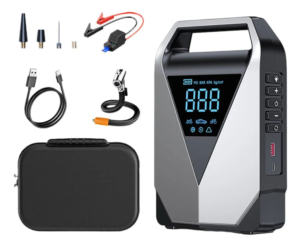 KIT ARRANCADOR PORTÁTIL MAXPOWER 15 000 mAh - Compresor de Aire + Luz LED + PowerBank / 15 000 mAh