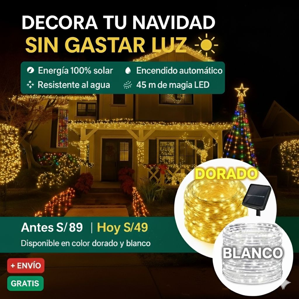 SolarBright - Rollo Luces Solares de 45 Metros
