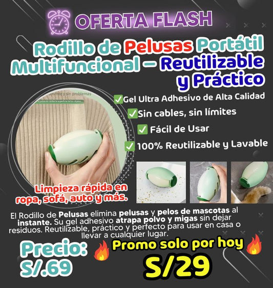 Rodillo de Pelusa Portátil Multifuncional – Reutilizable y Práctico