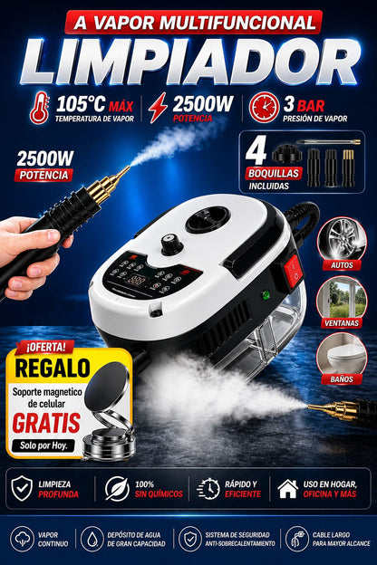Vaporizador PowerClean 2500 W - Limpiador a Vapor Potente 2500 W